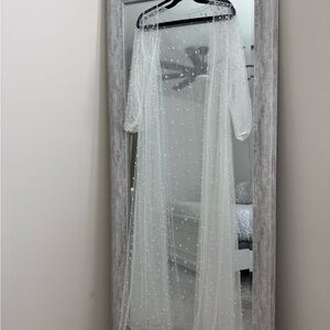 Elegant Sheer White Beaded Cover-Up